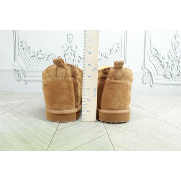 LL Bean Brown Suede Shearling Lined Wicked Good Slippers Ankle Boots 9 M - Picture 8 of 9